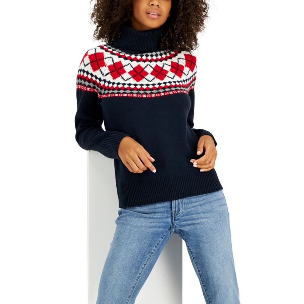 Tommy Hilfiger Argyle Turtleneck Sweater
